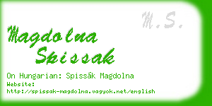 magdolna spissak business card